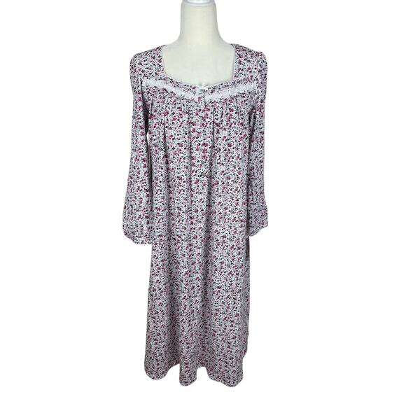 Eileen West Cotton Jersey Waltz Floral Nightgown Size Small Cottage Prairie NEW - Picture 1 of 11